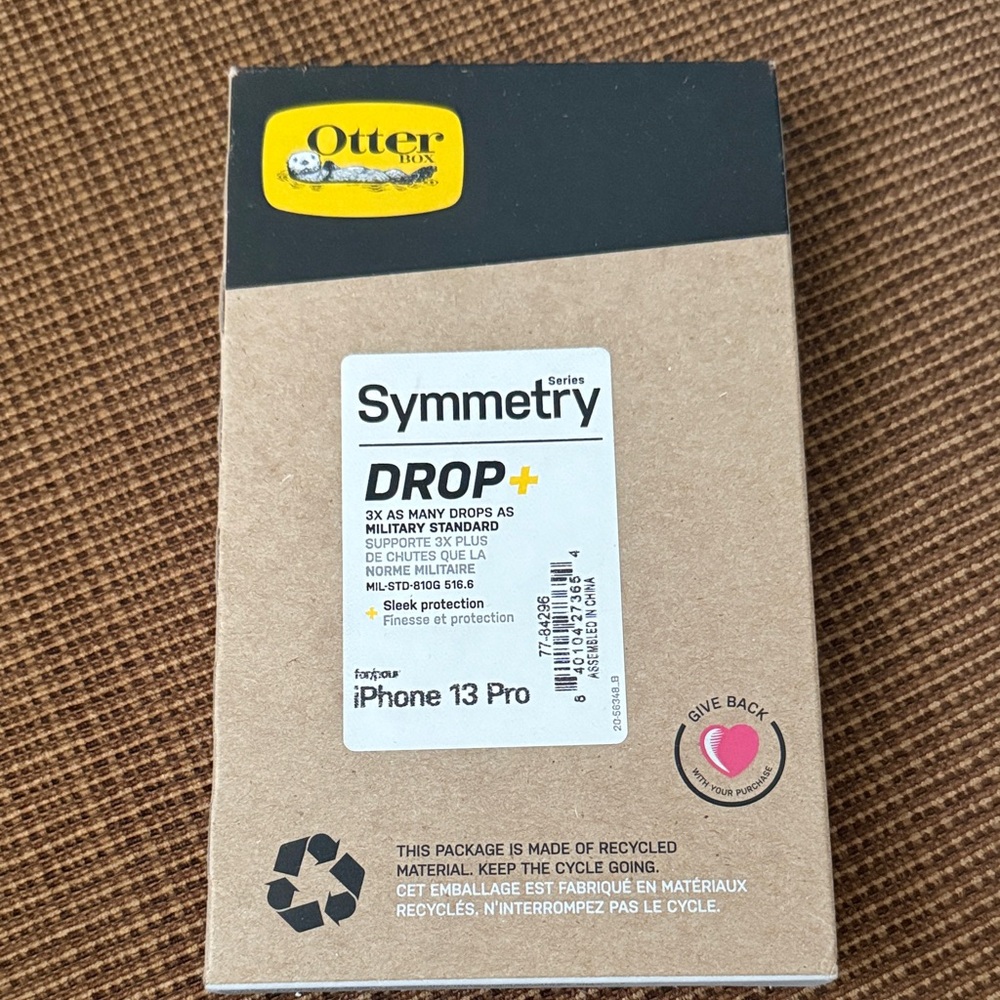 OtterBox Symmetry DROP+ iPhone 13 Pro Case - Kraft Brown with Yellow Logo